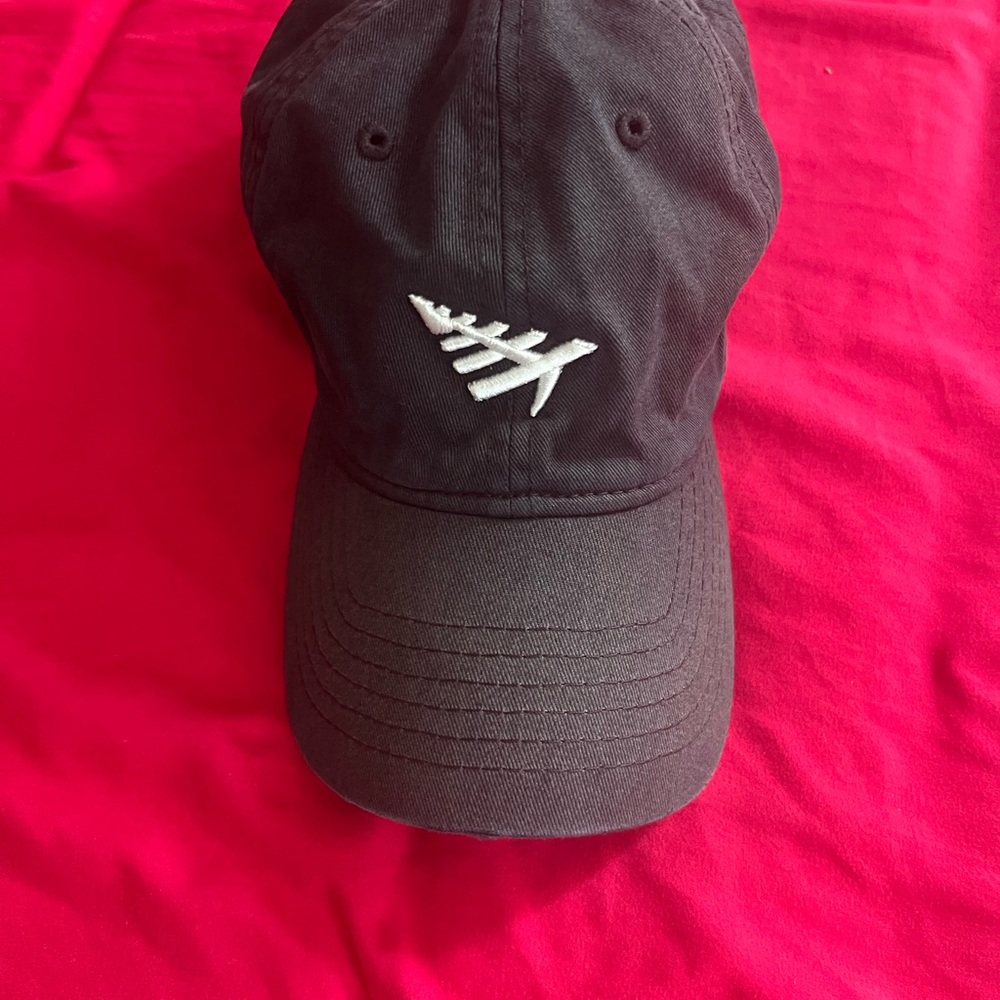 Black Cap with White Embroidery